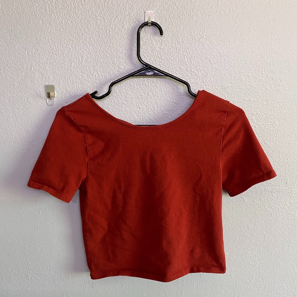 Red fitted shirt